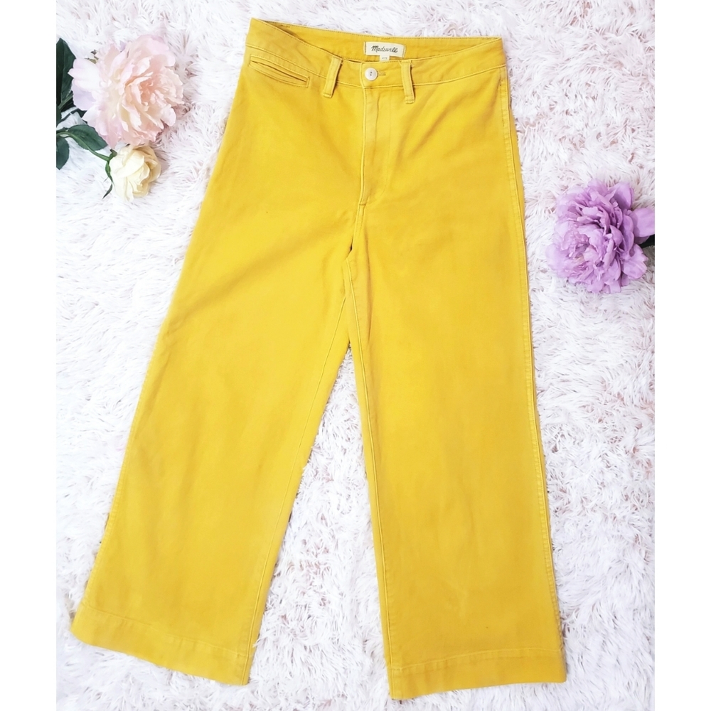 Madewell The Perfect Vintage Wide Leg Ankle Pant Golden Yellow